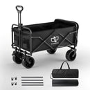 Gardeon Folding Camping Wagon Heavy Duty Utility Cart with Tailgate Table 150L