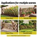 Gardeon Garden Fences Expandable Wooden Trellis Fence Plant Frame 160cm Brown