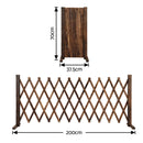Gardeon Garden Fences Expandable Wooden Trellis Fence Plant Frame 200cm Brown