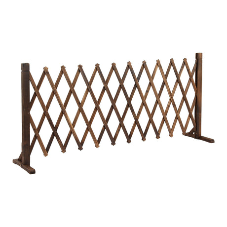 Gardeon Garden Fences Expandable Wooden Trellis Fence Plant Frame 200cm Brown