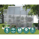 Green Fingers Greenhouse 2.42x1.9x1.95M Aluminium Polycarbonate Green House Garden Shed