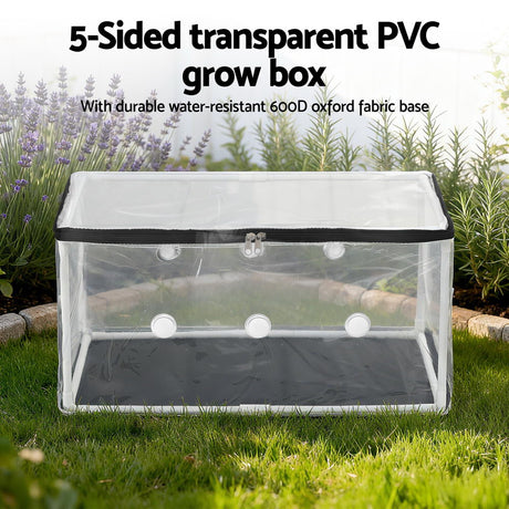 Green Fingers Mini Greenhouse 50x25x25cm PVC Cover for Mushrooms Succulents