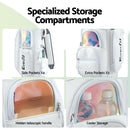 Everfit Golf Cart Bag Rolling Buggy Club Organiser Synthetic Leather White