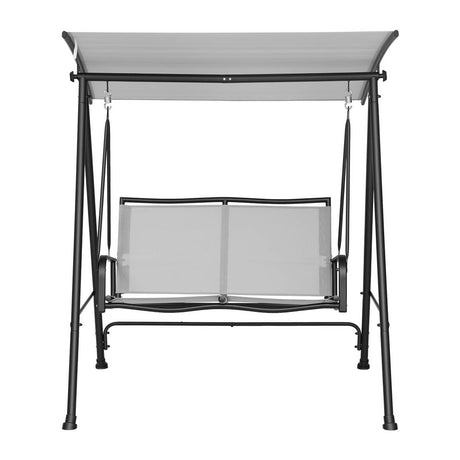 Gardeon Outdoor Swing Chair with Adjustable Canopy 142cmx172cm Stand Grey
