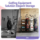 Everfit Golf 3 Bag Storage Golf Storage Garage Organizer with Wheels Black