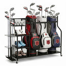 Everfit Golf 3 Bag Storage Golf Storage Garage Organizer with Wheels Black