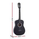 Alpha 38 Inch Acoustic Guitar Full Size Classical Cutaway Nylon String Black