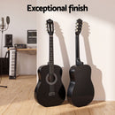 Alpha 38 Inch Acoustic Guitar Full Size Classical Cutaway Nylon String Black