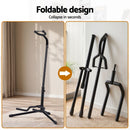 Alpha Iron Adjustable Guitar Stand Folding Instrument Holder Acoustic Bass Rack Black