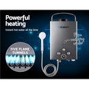 Devanti Portable Gas Water Heater With Pump LPG System Grey