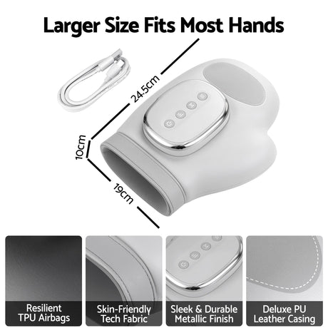 Livemor Hand Massager with Heat and Compression for Arthritis Carpal Tunnel | Large Hand Chamber Fits Left or Right Hand, with 5 Compression Levels, 3 Modes, and 3 Heat Levels, Gift for Women Men