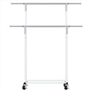 Artiss Clothes Rack Double Rod Airer Rail Coat Stand Adjustable Hanger
