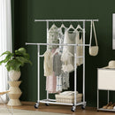 Artiss Clothes Rack Double Rod Airer Rail Coat Stand Adjustable Hanger