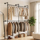 Artiss Industrial Pipe Clothing Rack Garment Clothes Display Stand Wall Mounted