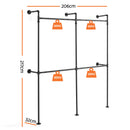 Artiss Industrial Pipe Clothing Rack Garment Clothes Display Stand Wall Mounted