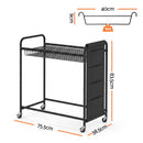 Artiss Pants Trolley Mobile Clothes Rack Clothing Stand with 30 Hangers Wheels Storage Organizer Bag