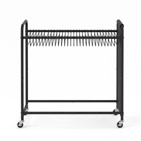 Artiss Pants Trolley Mobile Clothes Rack Clothing Stand with 30 Hangers Wheels Storage Organizer Bag