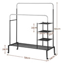Artiss Clothes Rack Double Rod Airer Rail Coat Stand Hanger Storage Shelf