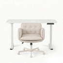 Artiss Criss Cross Chair with Wheels & Adjustable Armrests and Electric Standing Desk 140cm with Memory Presets, Ergonomic Cross Legged Chair and Office Desk Set