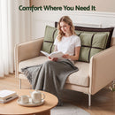 Giselle Bedding Headboard Pillow with Double-Layer Storage Wedge Reading Backrest with Adjustable Filling, Chenille Bed Rest Cushion for Daybed, Dorm, and RV Double