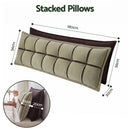 Giselle Bedding Headboard Pillow with Double-Layer Storage Wedge Reading Backrest with Adjustable Filling, Chenille Bed Rest Cushion for Daybed, Dorm, and RV King