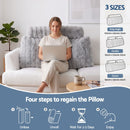Giselle Wedge Pillow Headboard, Easy Wash Zipper Cover & Anti-Flat Foam, Couch Lumbar Support for Dorm Readers, 340g Faux Rabbit Fur with Dual Pockets, King Single