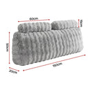 Giselle Wedge Pillow Headboard, Easy Wash Zipper Cover & Anti-Flat Foam, Couch Lumbar Support for Dorm Readers, 340g Faux Rabbit Fur with Dual Pockets, Queen