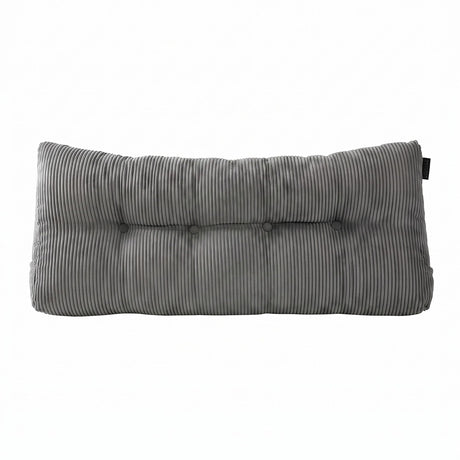 Giselle Headboard Pillow for Sitting in Bed, Upgraded Shredded Foam Reading Wedge Cushion for Lumbar Support, 320g Corduroy Backrest with Side Pockets for Dorm Daybed, Double