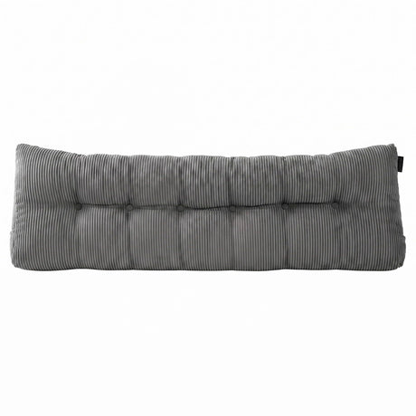 Giselle Headboard Pillow for Sitting in Bed, Upgraded Shredded Foam Reading Wedge Cushion for Lumbar Support, 320g Corduroy Backrest with Side Pockets for Dorm Daybed, King