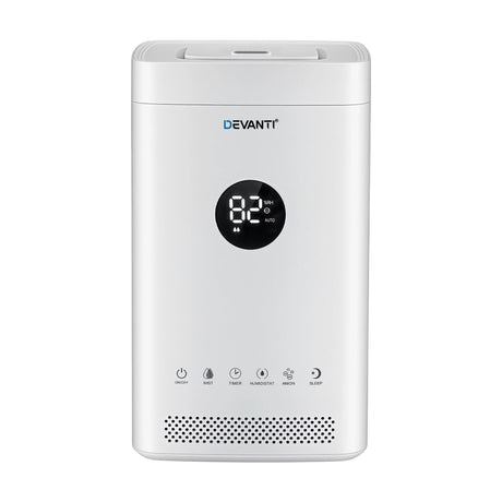 Devanti Ultrasonic Humidifier Air Purifier Top Fill Auto Humidity 3.5L White