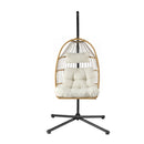 Gardeon Foldable Outdoor Swing Chair with Stand Cushion Rattan Patio Furniture