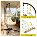 Gardeon Foldable Outdoor Swing Chair with Stand Cushion Rattan Patio Furniture