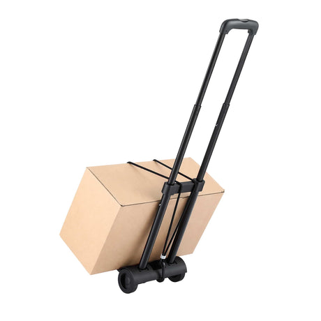 Giantz Folding Trolley Portable Hand Truck Lightweight Travel Luggage Black