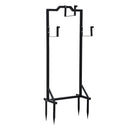 Green Fingers Garden Hose Holder Metal Portable Freestanding Hose Stand 4 Spikes Black