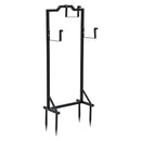 Green Fingers Garden Hose Holder Metal Portable Freestanding Hose Stand 4 Spikes Black