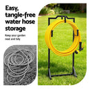 Green Fingers Garden Hose Holder Metal Portable Freestanding Hose Stand 4 Spikes Black