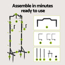 Green Fingers Garden Hose Holder Metal Portable Freestanding Hose Stand 4 Spikes Black