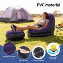 Gardeon Inflatable Chair with Ottoman Air Sofa Blow Up Air Chair for Camping with Pump Purple