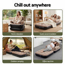 Gardeon Inflatable Chair Sun Lounge Air Sofa Blow Up Air Chair for Camping with Pump