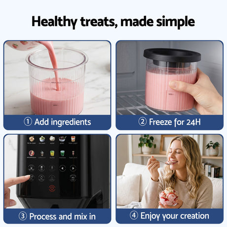 Devanti 10-in-1 Ice Cream Maker Machine Homemade Gelato Sorbet Smart Portion Control Custom Mix-Ins