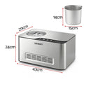 Devanti 2L 2-in-1 Ice Cream & Yogurt Maker Machine No Pre-Freezing Homemade Gelato Sorbet