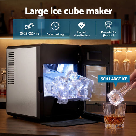 Devanti Ice Maker 5cm Large Ice Cubes Countertop Machine 150pcs/24h for Home