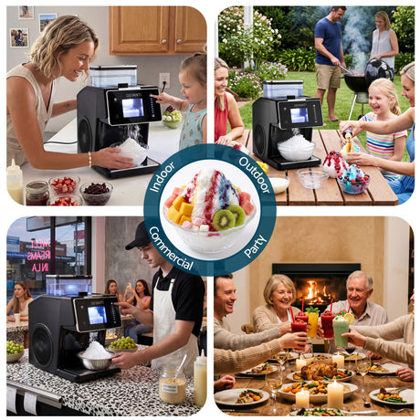 Devanti 20kg/24hr Ice Maker Snowflake Shaved Ice Slushie Maker Black