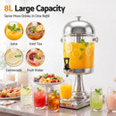 5-Star Chef 8L Beverage Juice Dispenser Tap Ice Tube Single Drip Tray
