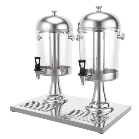 5-Star Chef 16L Dual Tank Juice Dispenser Drink Beverage Server Ice Tubes