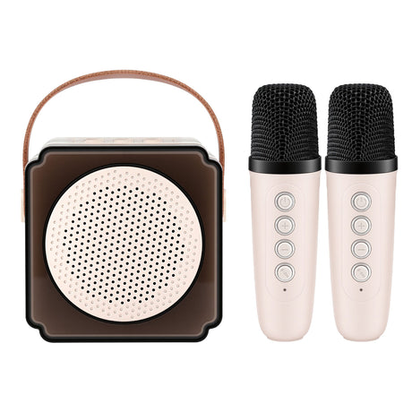 Alpha Mini Portable Karaoke Machine for Adults Kids with 2 Wireless Microphones