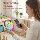 Alpha Mini Portable Karaoke Machine for Adults Kids with 2 Wireless Microphones