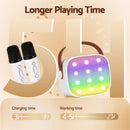 Alpha Mini Portable Karaoke Machine for Adults Kids with 2 Wireless Microphones