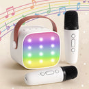 Alpha Mini Portable Karaoke Machine for Adults Kids with 2 Wireless Microphones