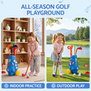 Keezi Kids Golf Set Toddler Club Set Pull Cart Indoor Outdoor Backyard Mini Toy Ages 2-6